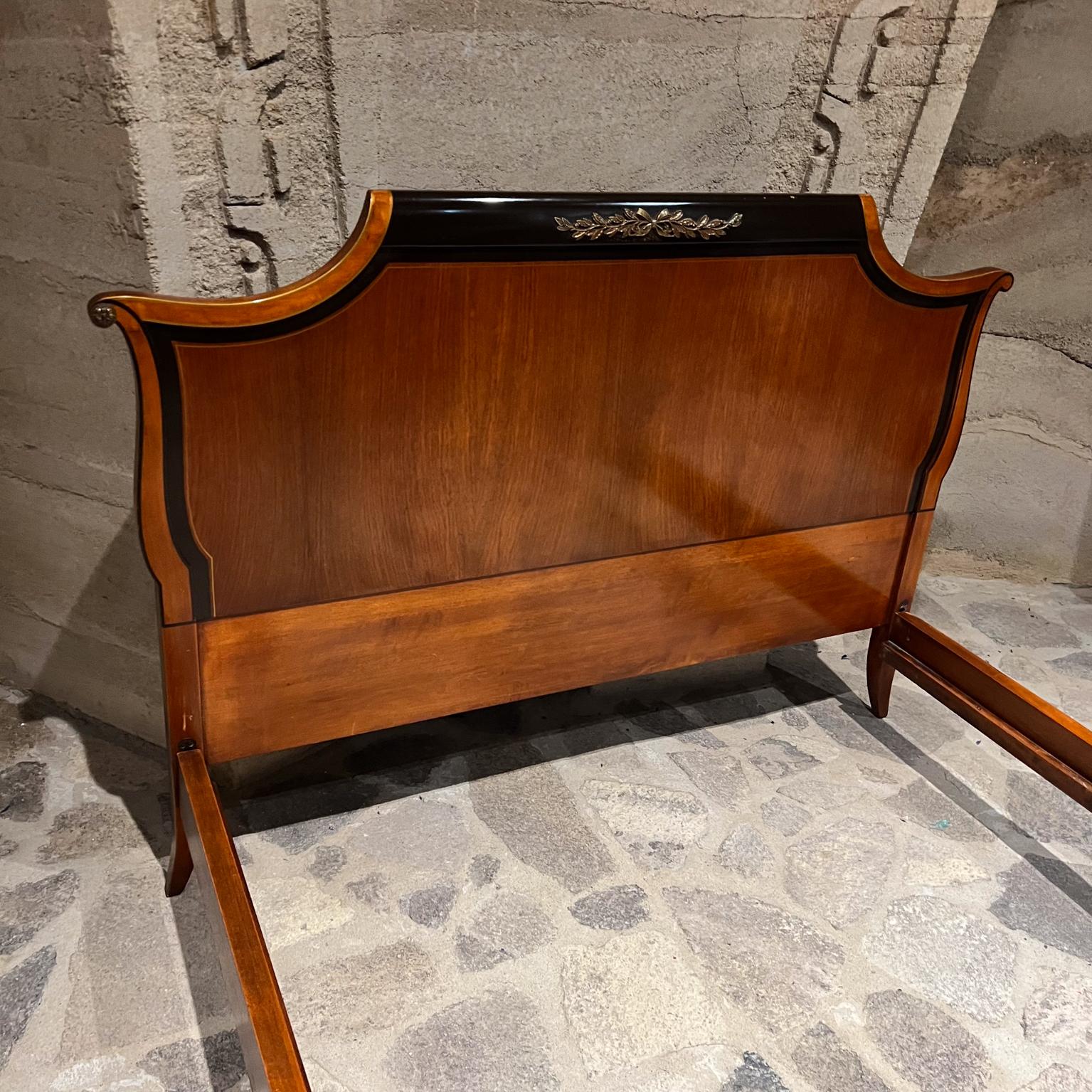 French Empire Walnut Bed Exquisite Bronze Ormolu Landstrom For Sale 1