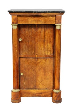 French Empire Walnut Bedside Cabinet