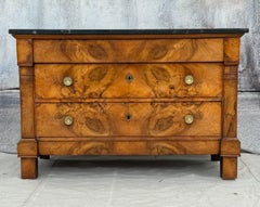 French Empire Walnut Three Drawer Chest