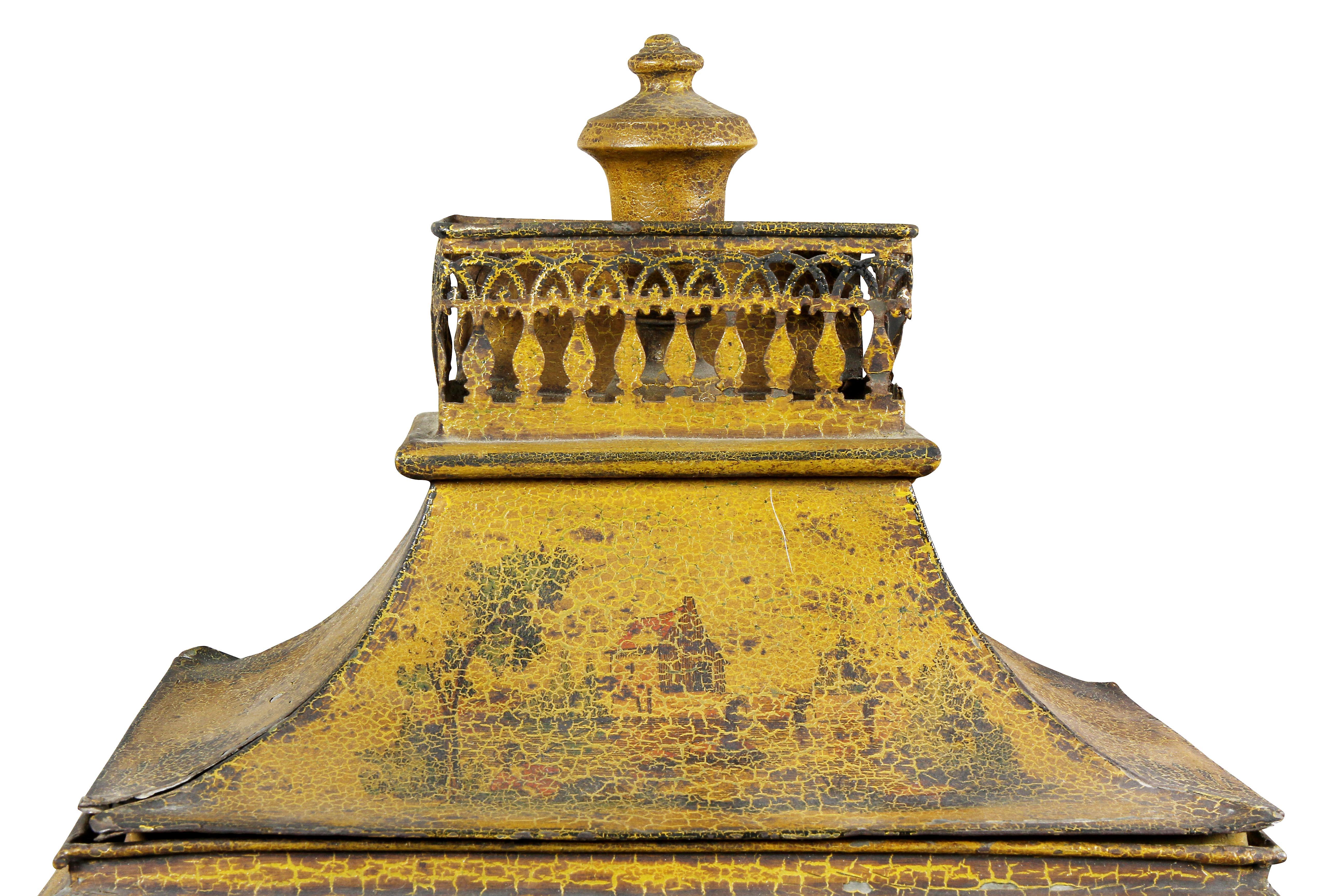 French Empire Yellow Tole Lavabo In Fair Condition For Sale In Essex, MA