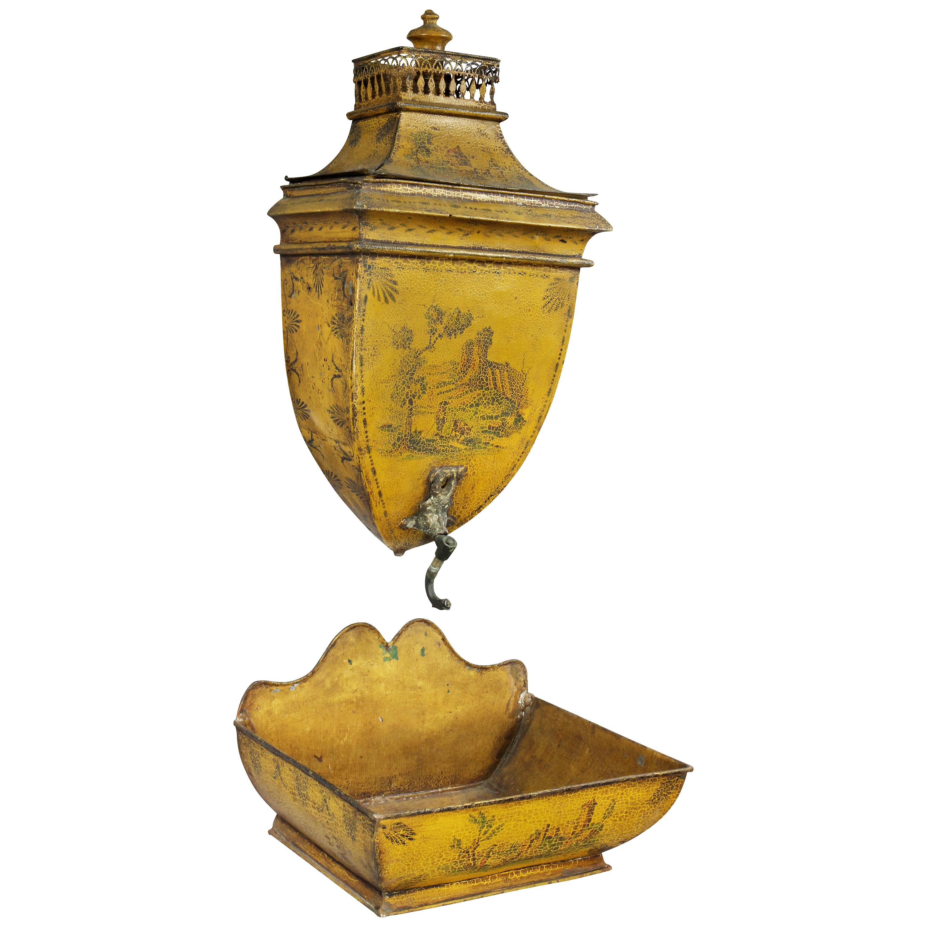 Französisches Empire Lavabo aus gelbem Zinn