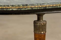 French Empire Style Coffee Table W/ Green Marble