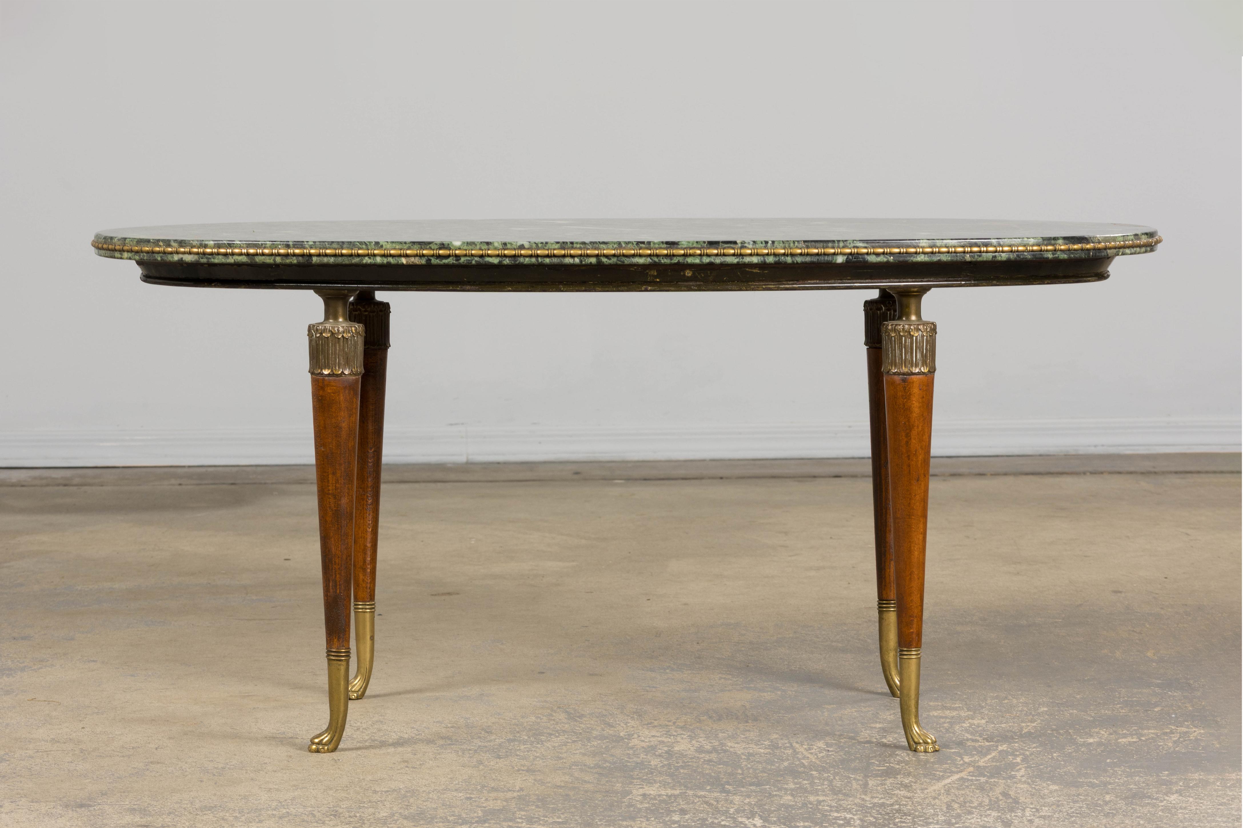Empire Table basse en marbre vert de style Greene & Greene en vente