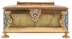 French Enamel and Onyx Casket, Late 19th Century