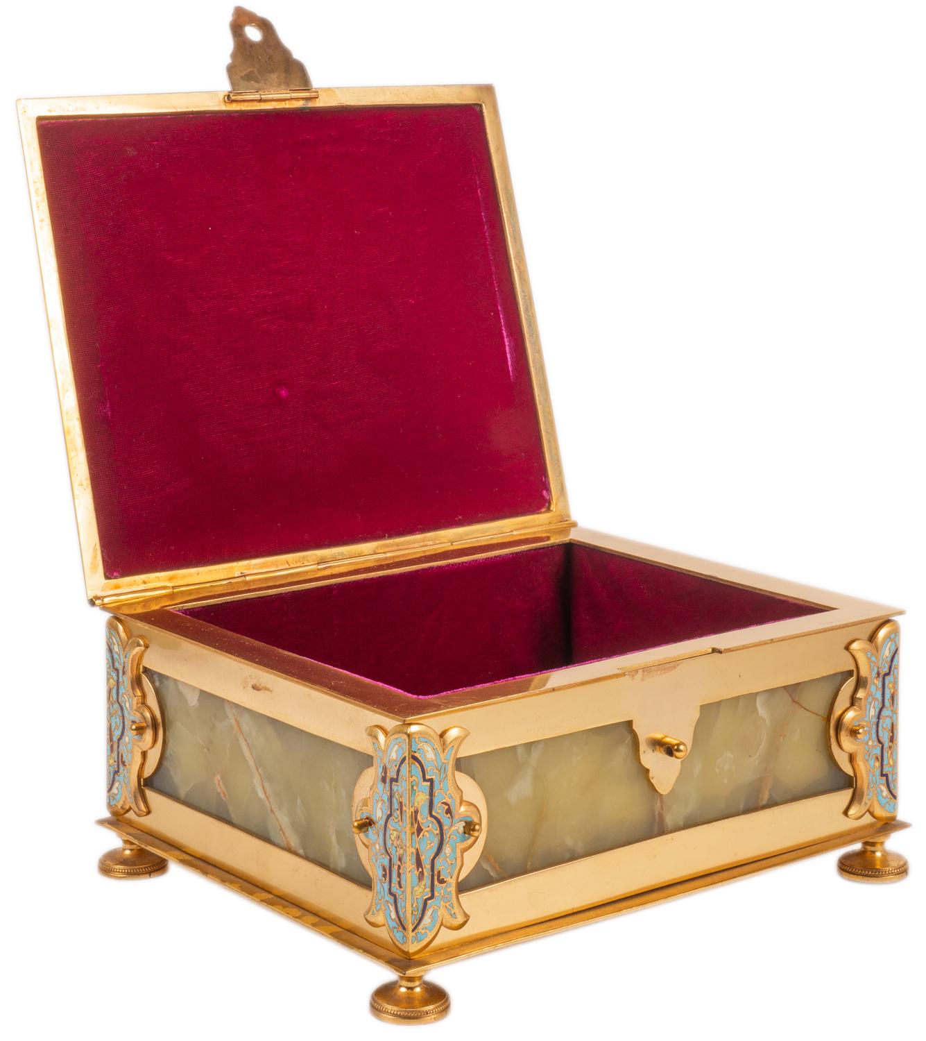 French Enamel and Onyx Casket, Late 19th Century 2