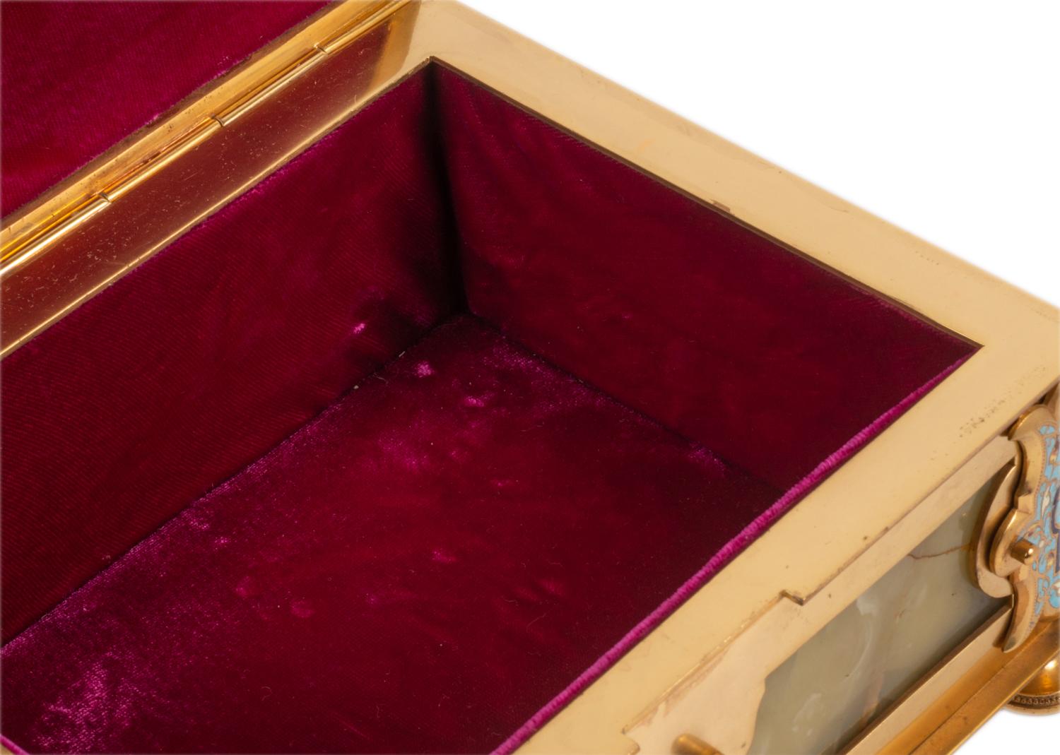 French Enamel and Onyx Casket, Late 19th Century 3
