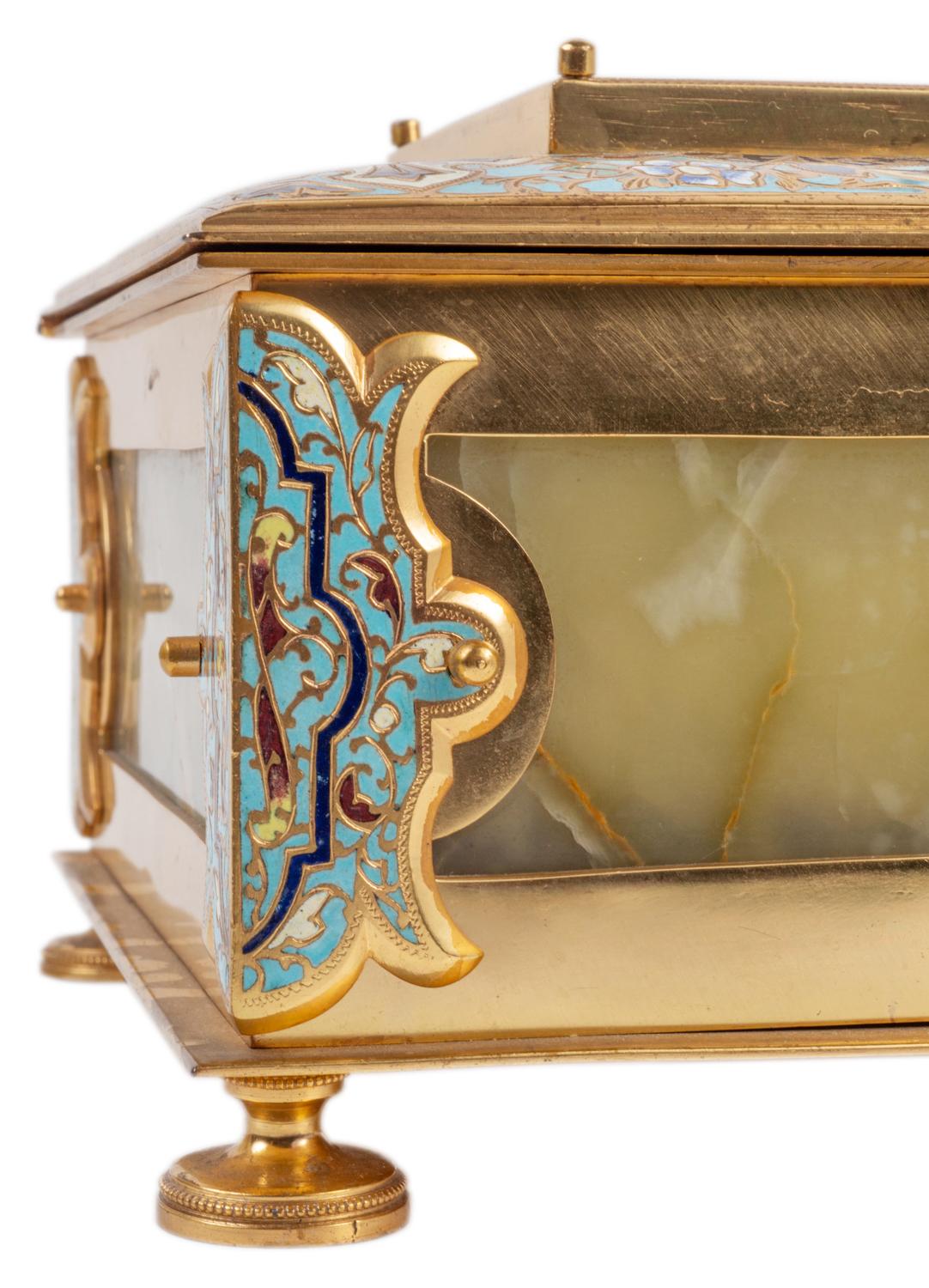 French Enamel and Onyx Casket, Late 19th Century 5