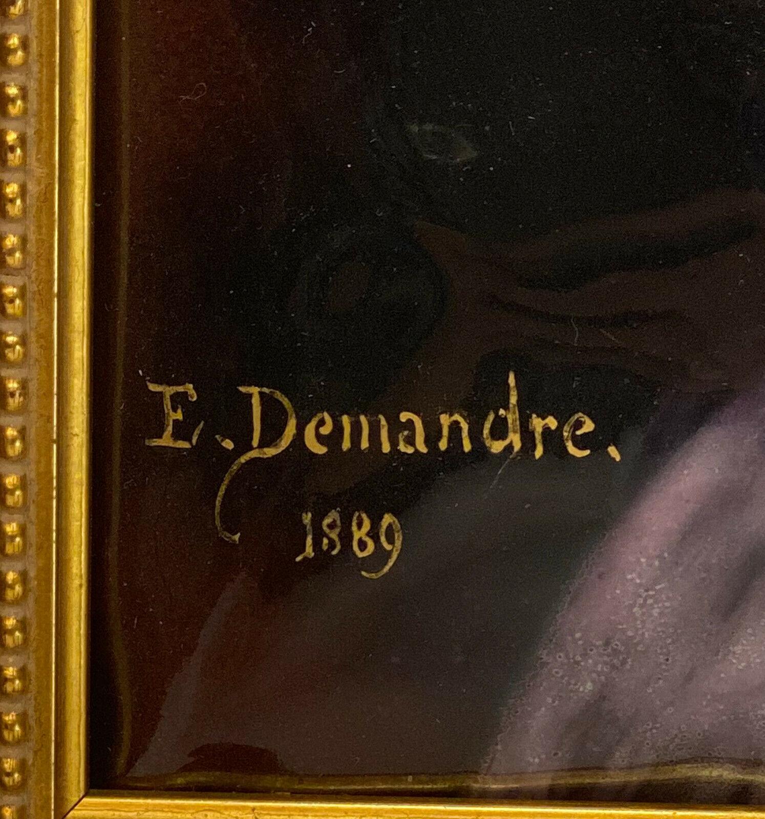 European French Enamel Hand Painted Porcelain Plaque by E. Damandre For Sale