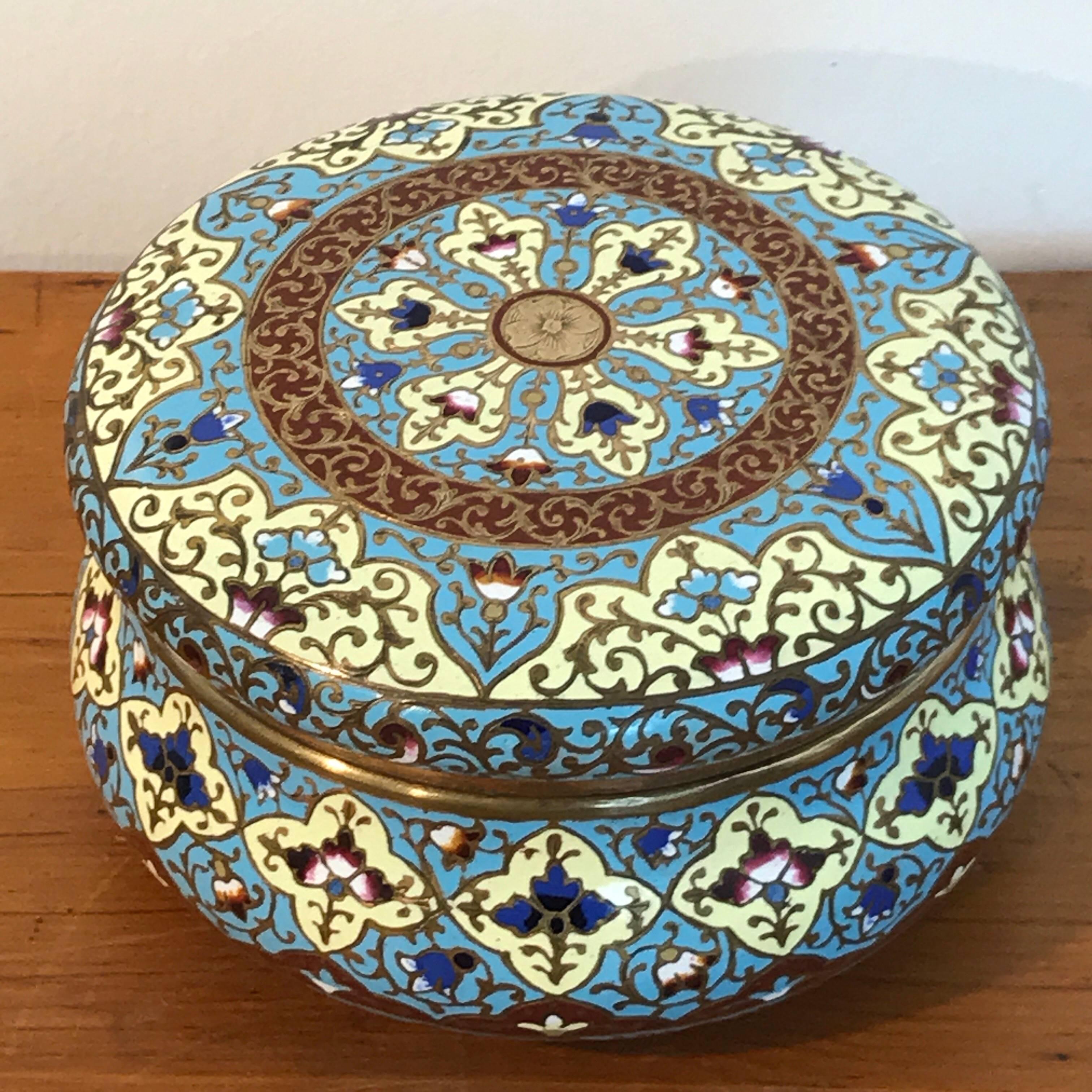 Belle Époque French Enamel Table Box, Attributed to F. Barbedienne