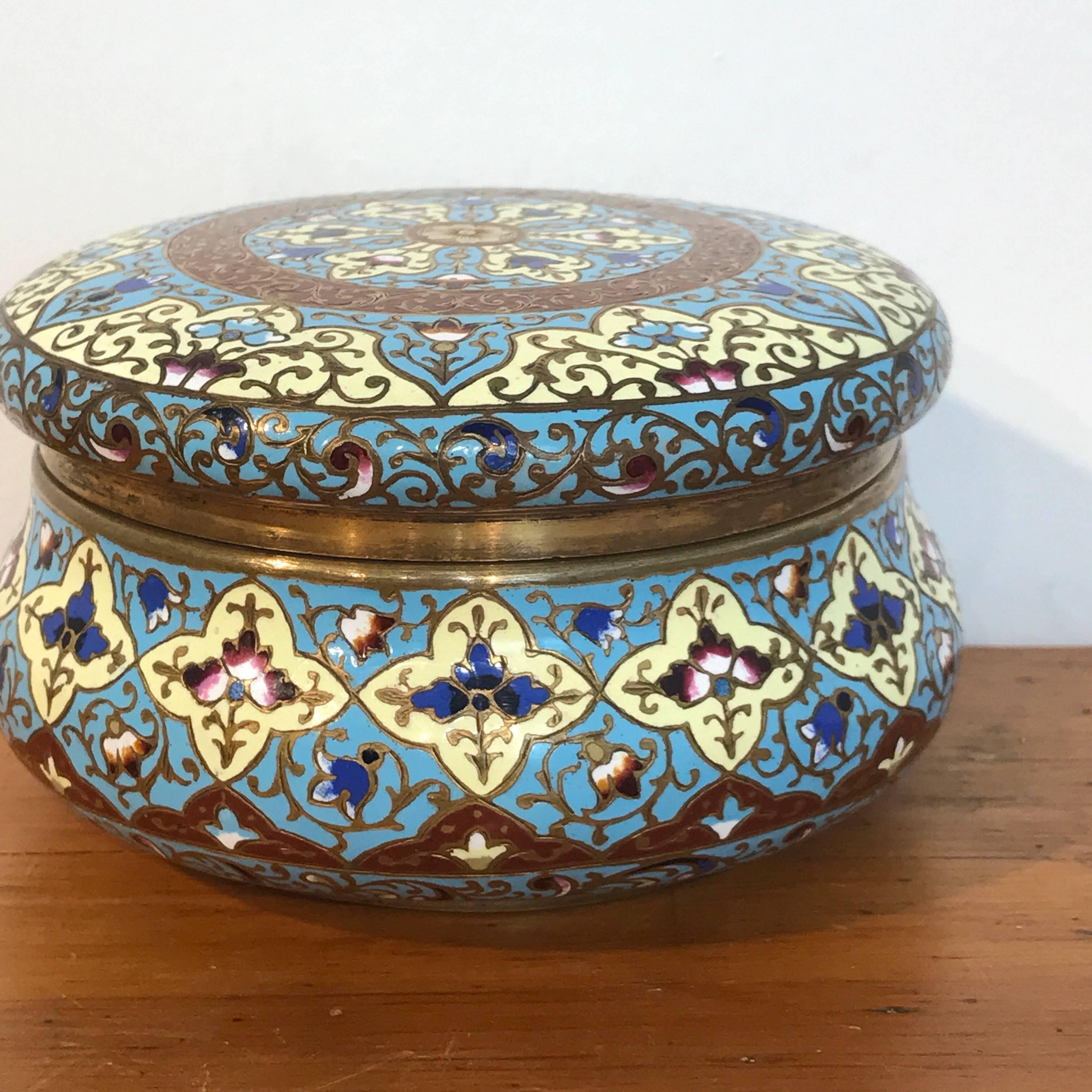 French Enamel Table Box, Attributed to F. Barbedienne In Excellent Condition In West Palm Beach, FL