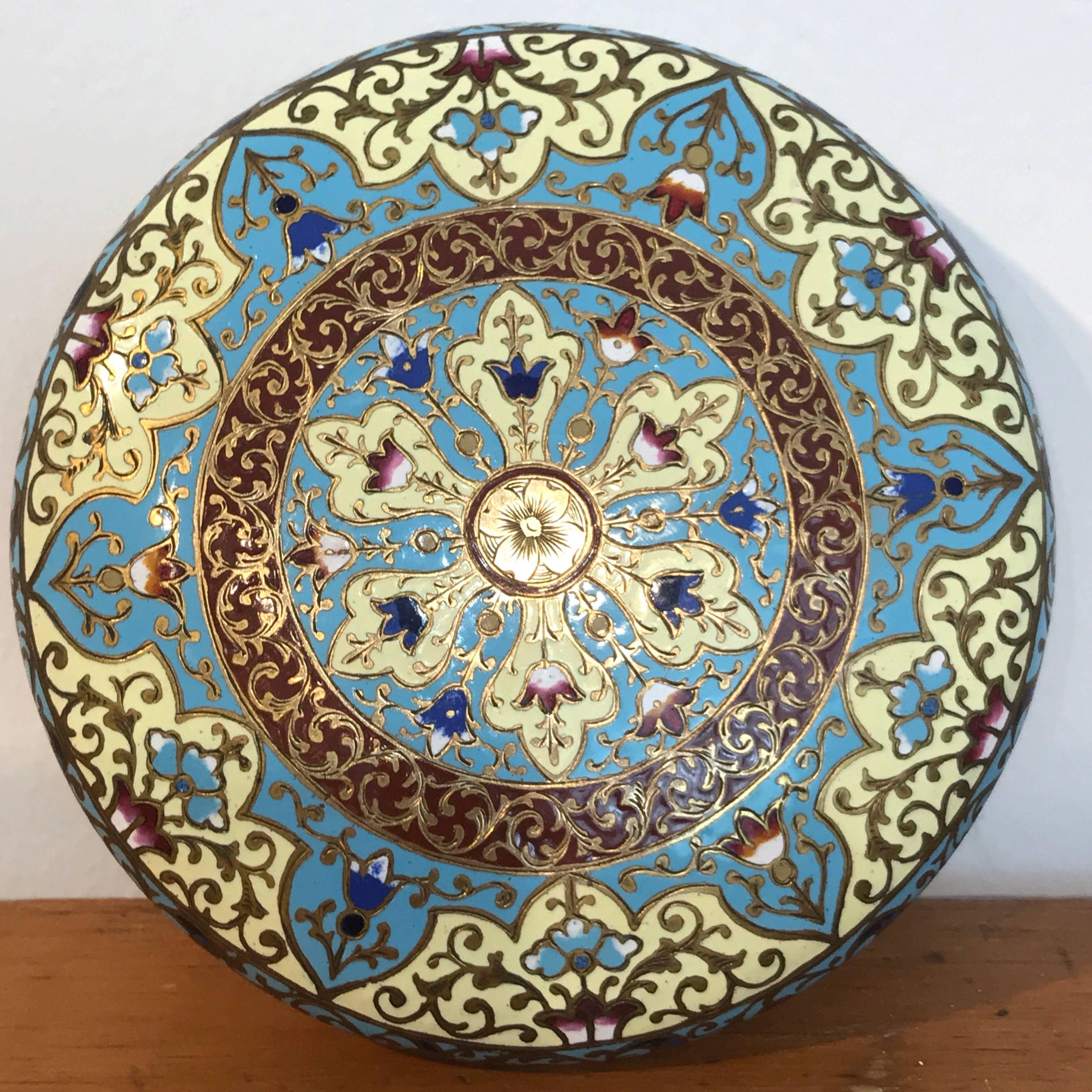 Early 20th Century French Enamel Table Box, Attributed to F. Barbedienne