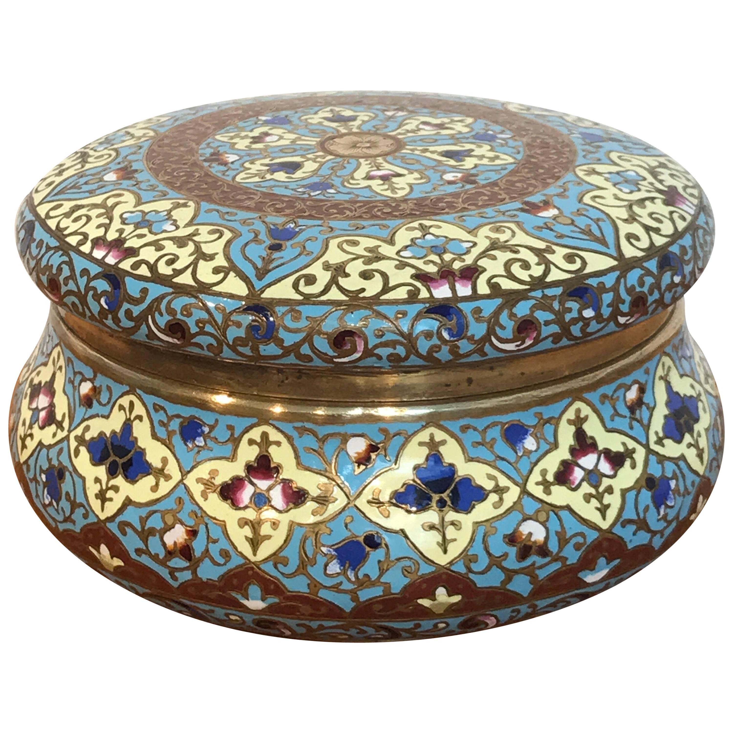 French Enamel Table Box, Attributed to F. Barbedienne