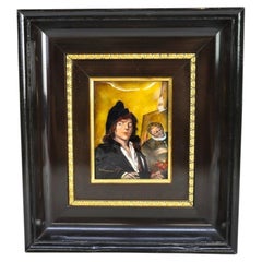 French Enameled Copper Recreation Of Frans Hals Painting The Itinerant Painter