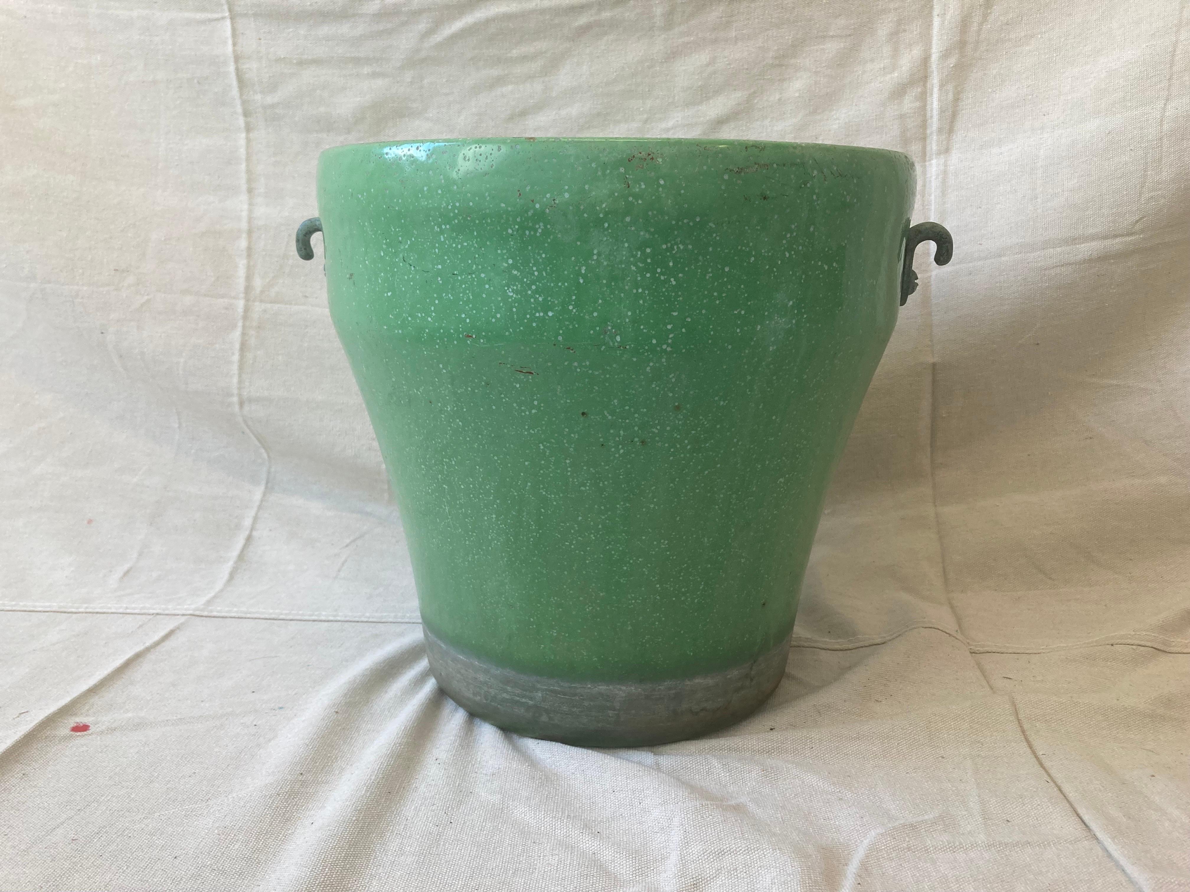 French Enameled Iron Pot, Circa 1930 For Sale 1