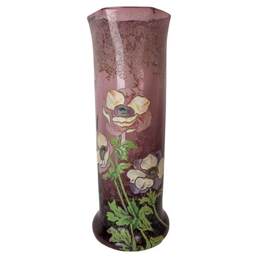 Art Nouveau enameled Flower Vase Signed "Legras" For Sale at 1stDibs | legra  de alexander