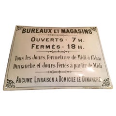 Vintage French Enamelled Sheet Metal Advertising Sign
