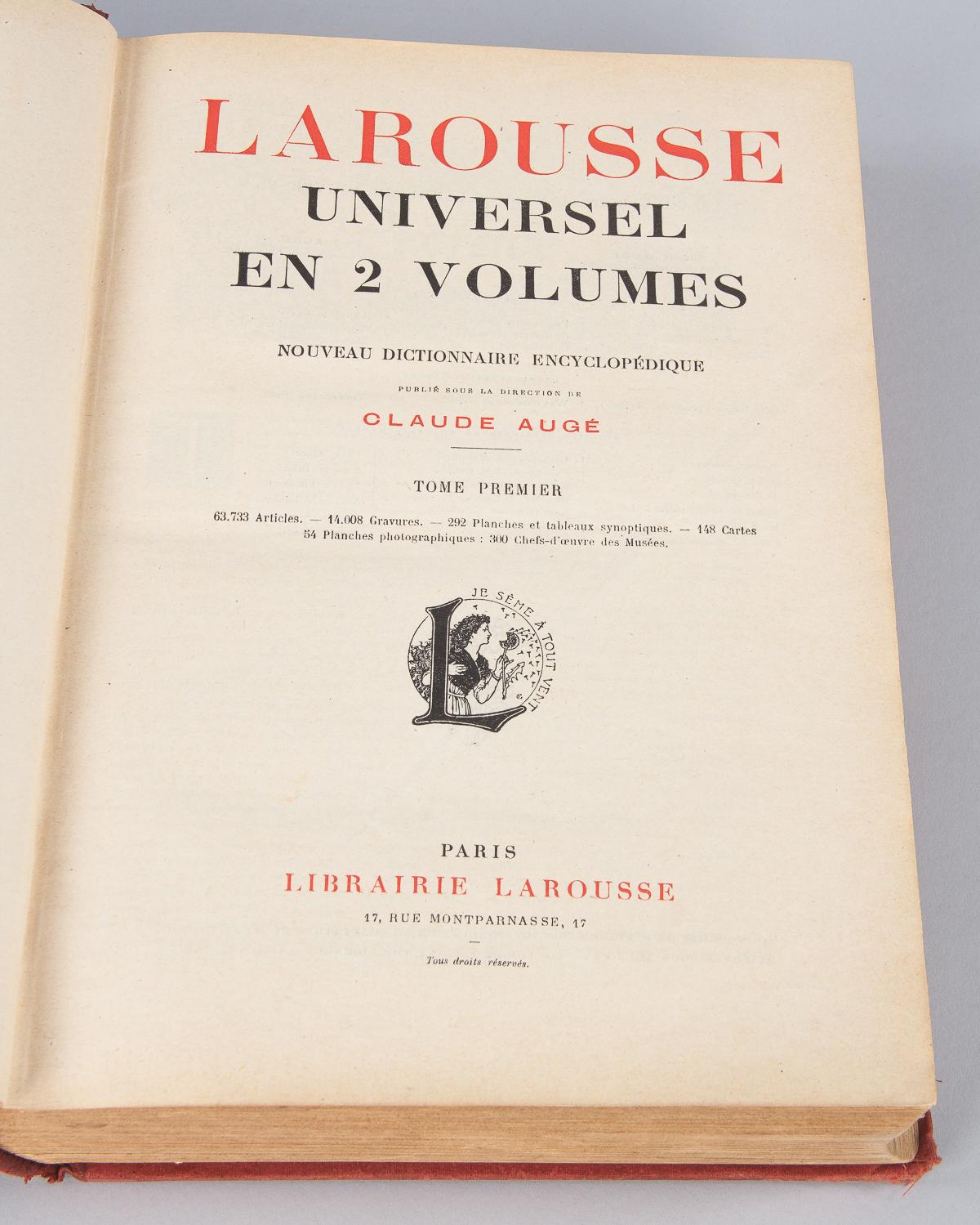French Encyclopedia Books, Larousse Universel, 1922 6