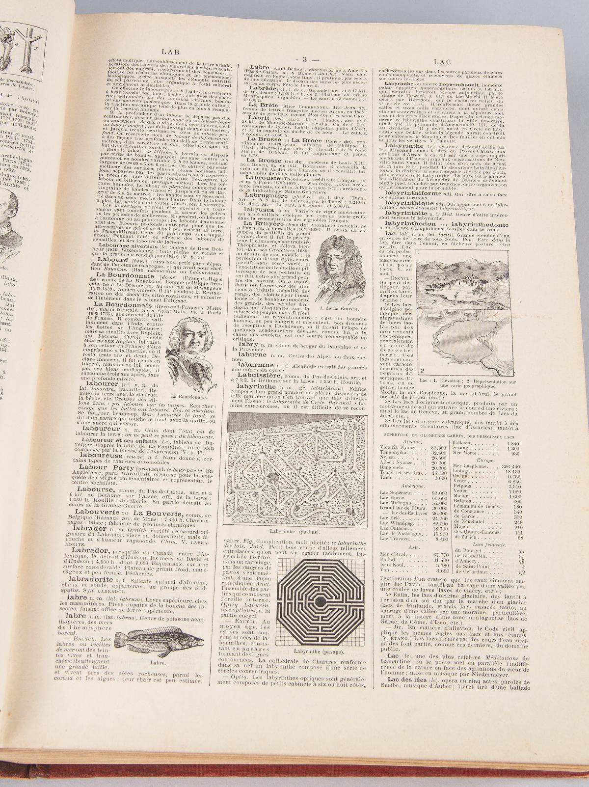 Leather French Encyclopedia Books, Larousse Universel, 1922
