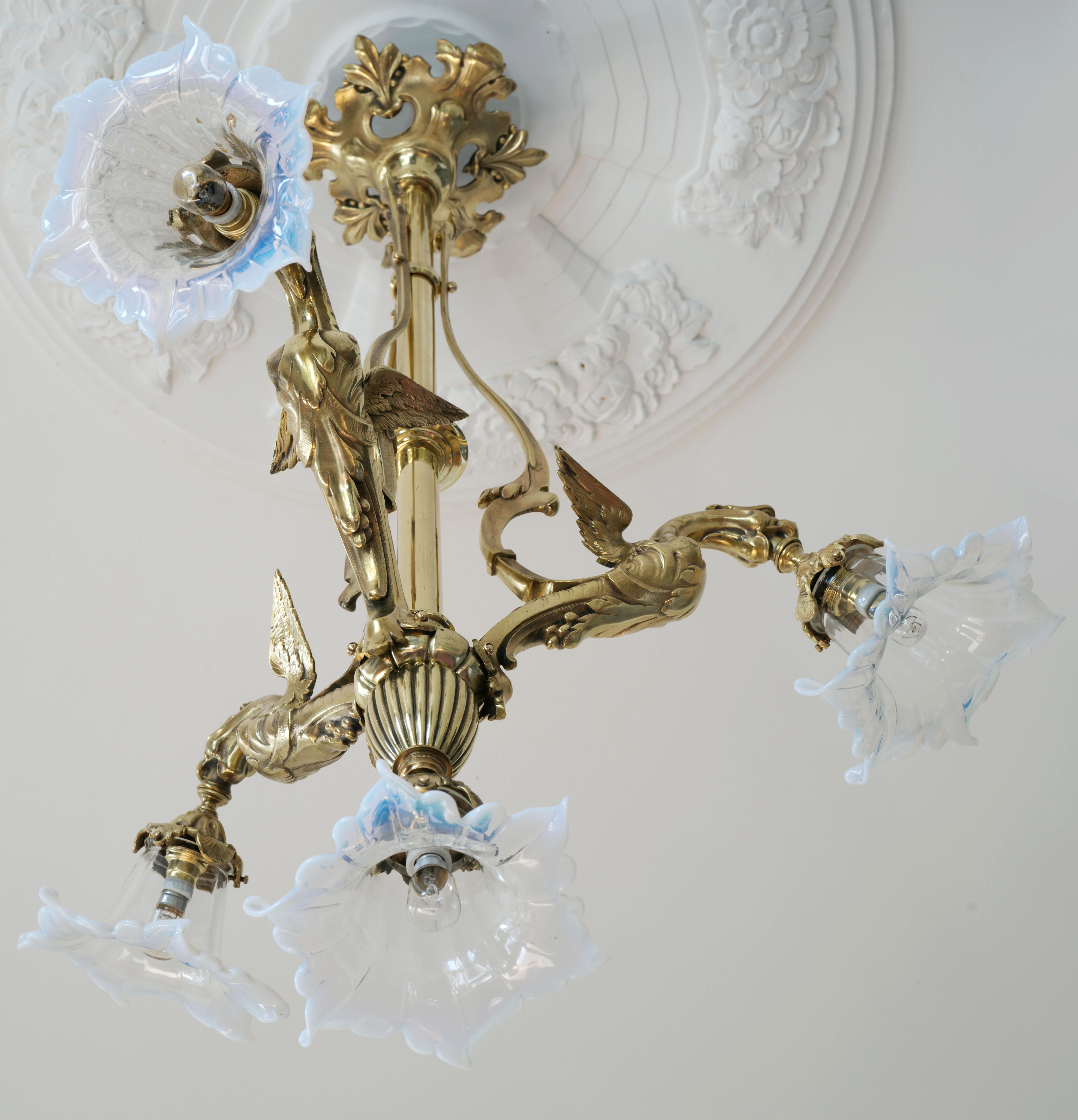 French End 19th Century Bronze Dragon Chandelier, 1880-1890 For Sale 6
