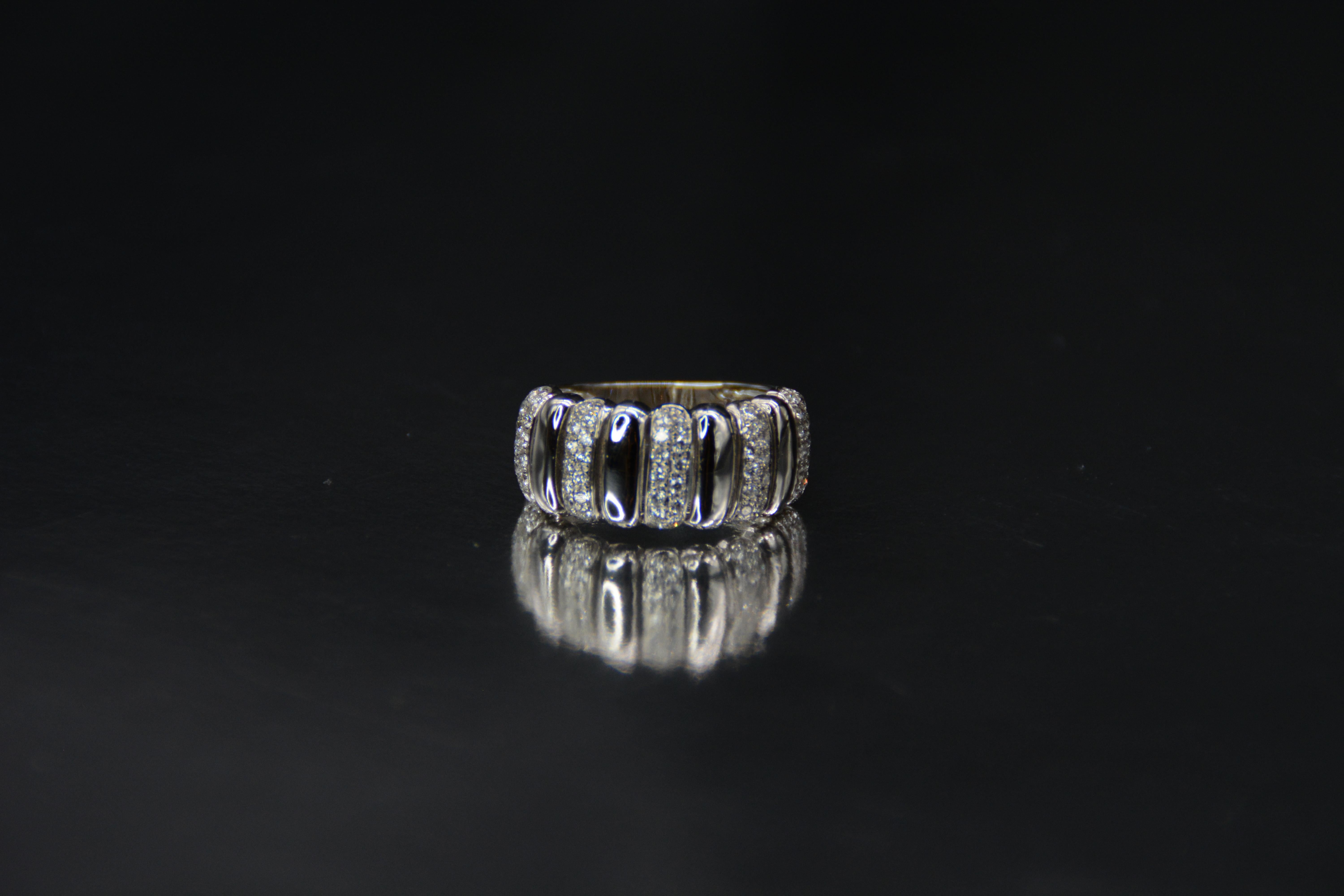 French Engagement Ring White Gold Diamonds In New Condition For Sale In Vannes, FR