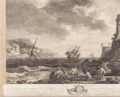 French engraving - 'View of Naples' - 19th century