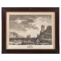 French engraving - 'View of Naples' - 19th century