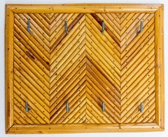 French Entry Hall Rattan Key Holder, circa 1970