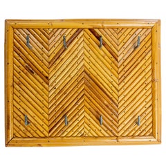 French Entry Hall Rattan Key Holder, circa 1970