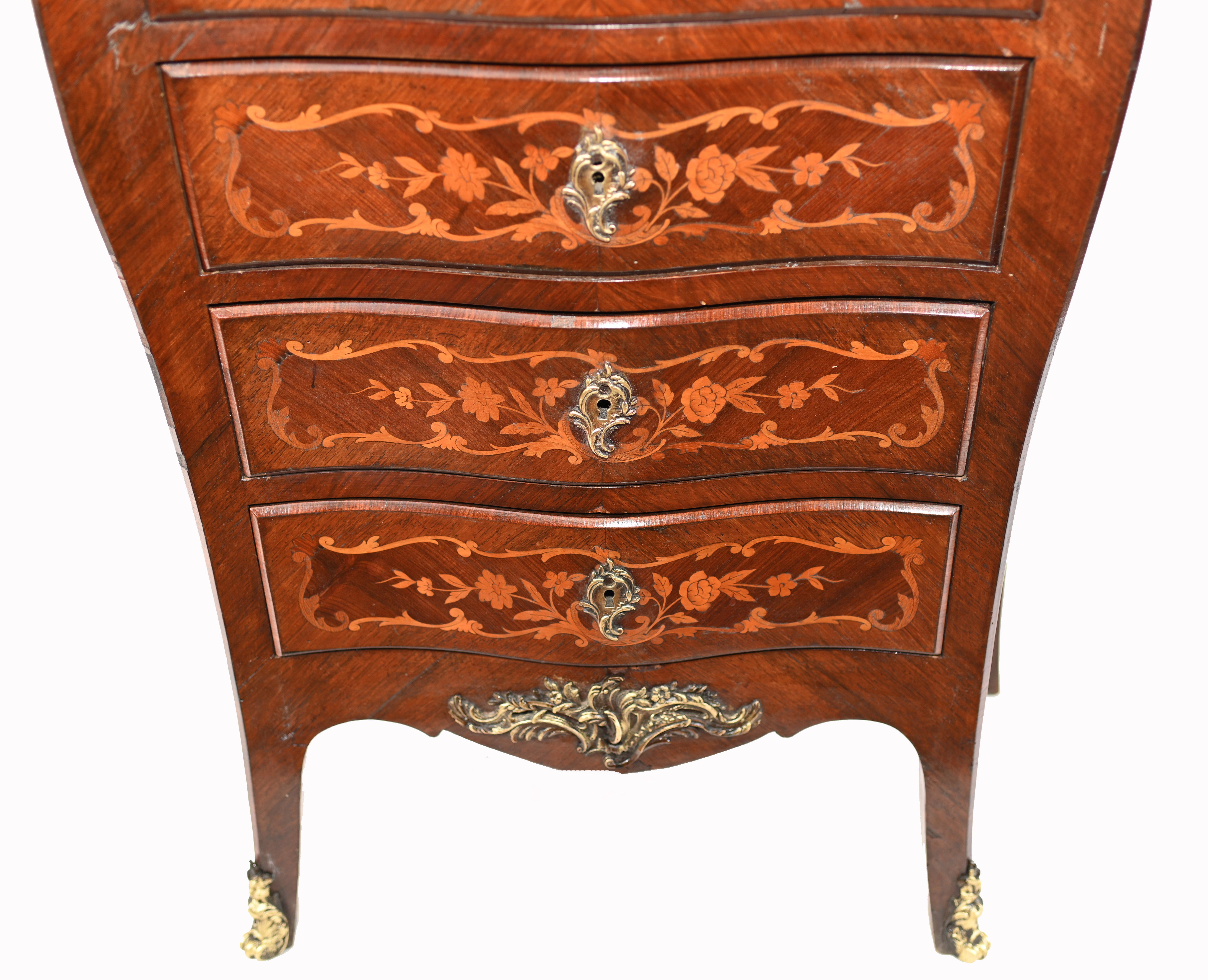 French Escritoire Desk Empire Antique Marquetry Inlay In Good Condition In Potters Bar, GB