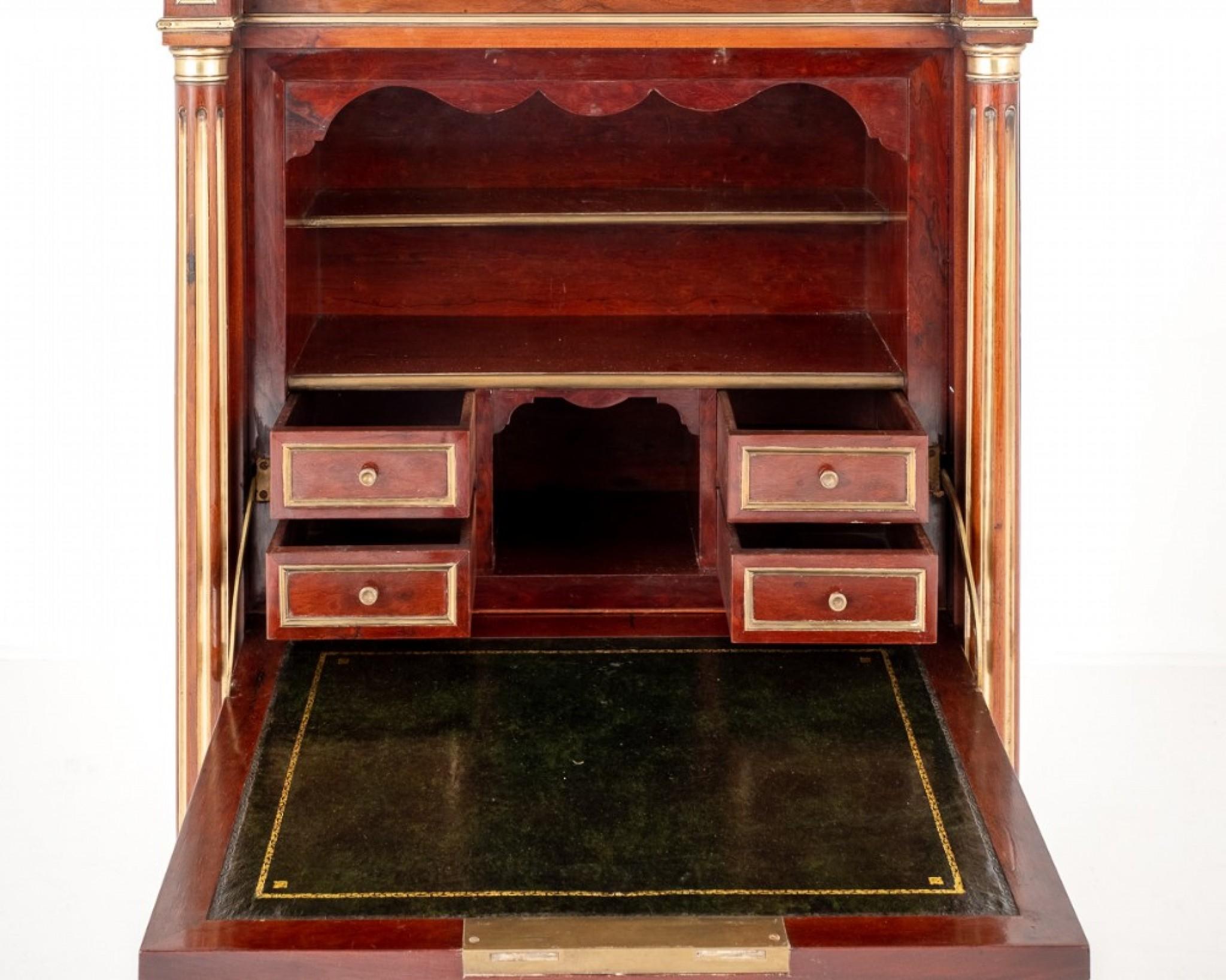 Mid-19th Century French Escritoire Desk Mahogany Antique, 1860 For Sale