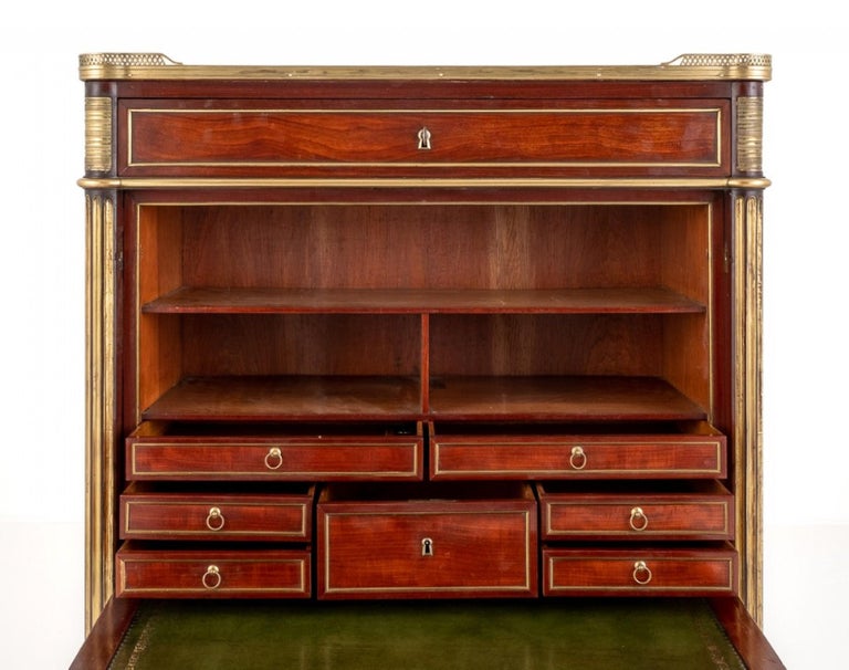 French Escritoire Desk Mahogany Antique Chest For Sale at 1stDibs