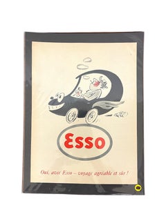 French Esso Advertising Print - Mid 20th Century Gasoline Poster