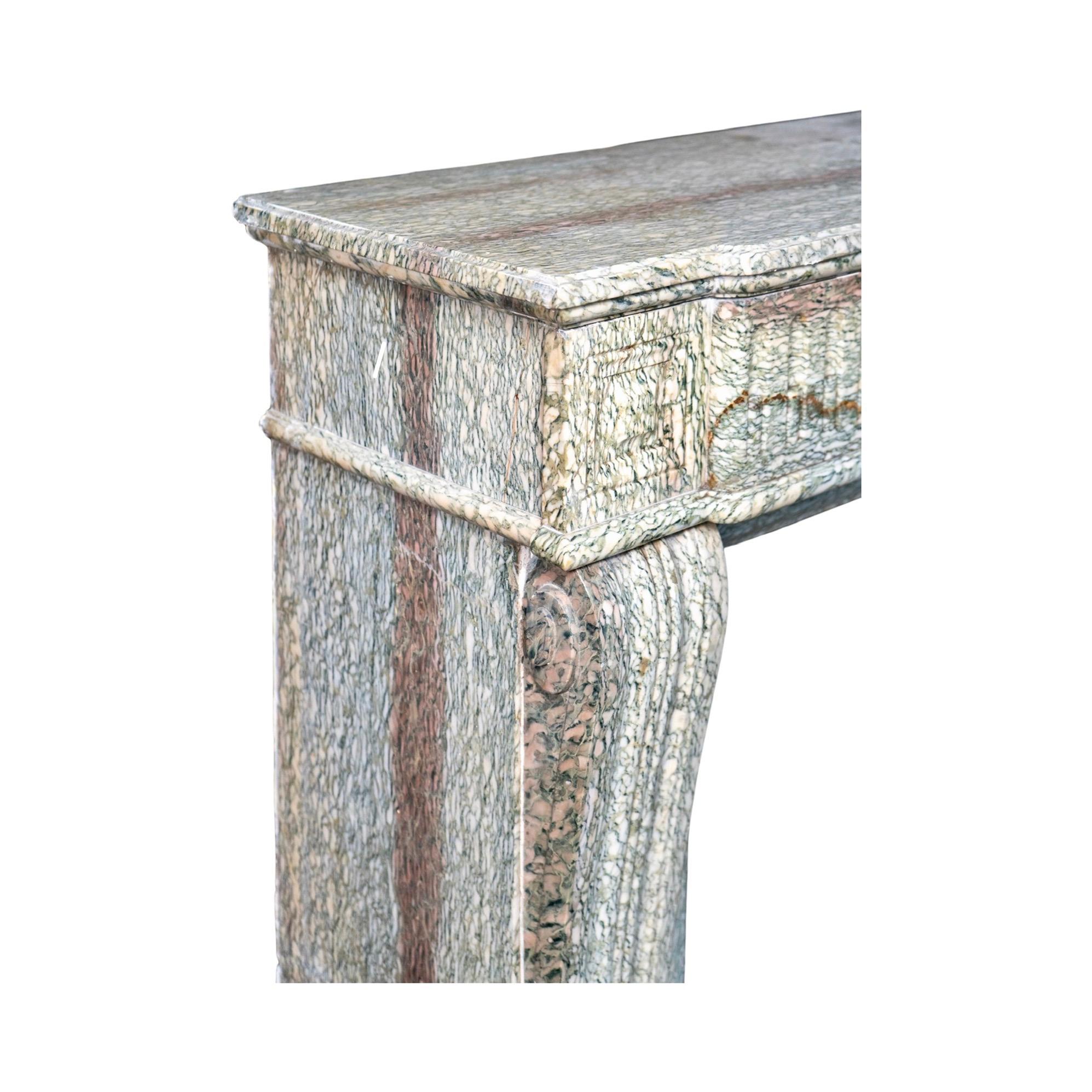 French Estours Green Marble Mantel For Sale 1