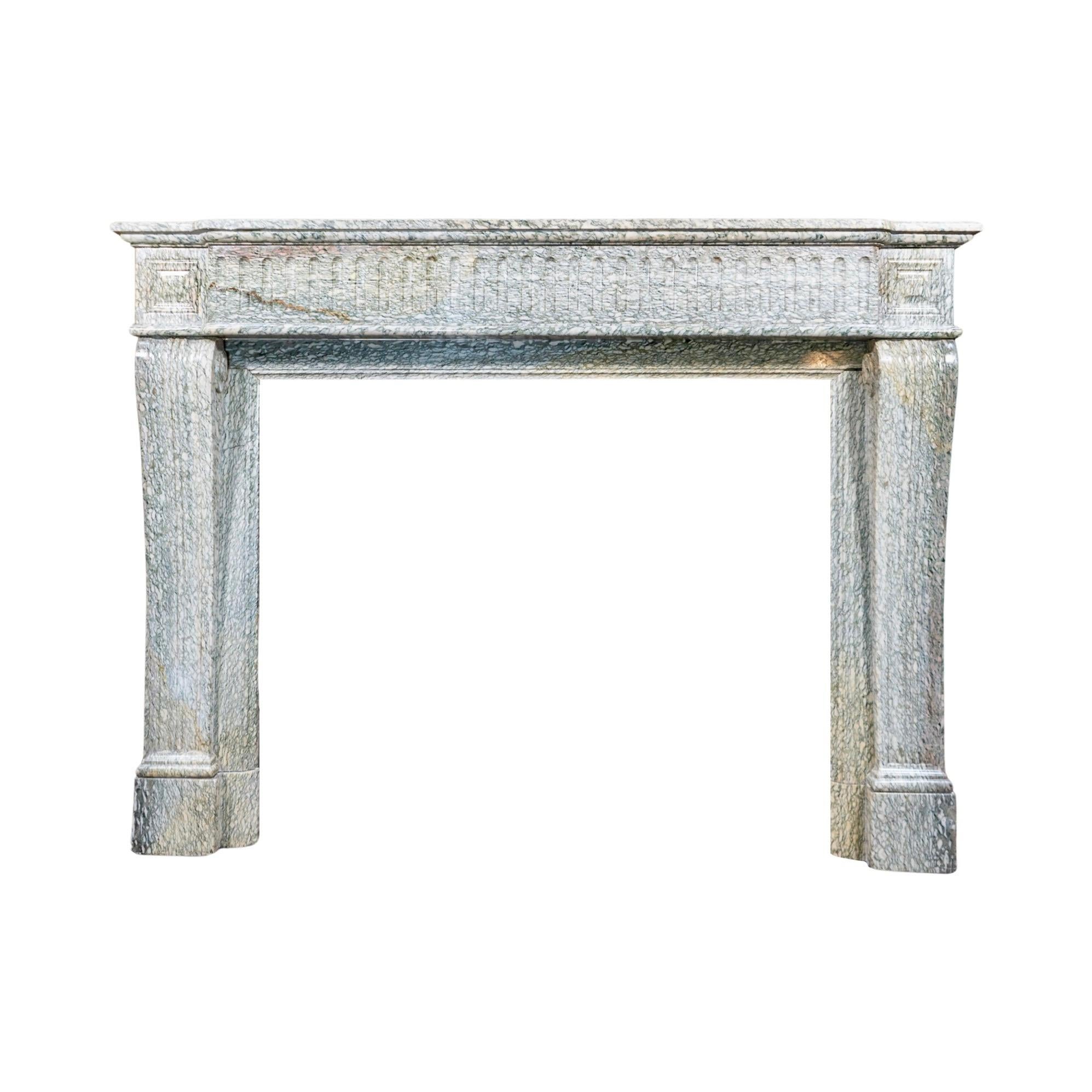 French Estours Green Marble Mantel For Sale 3