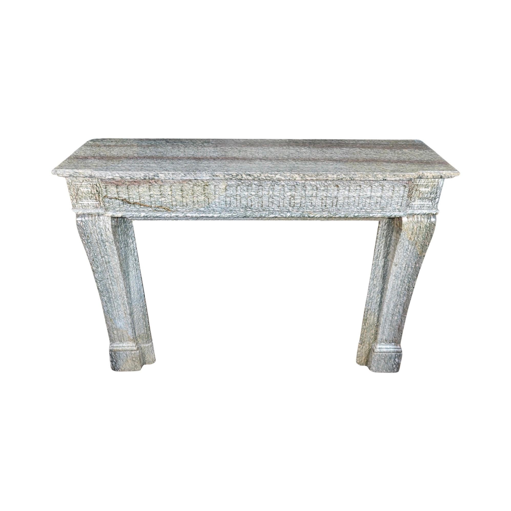 French Estours Green Marble Mantel For Sale 4