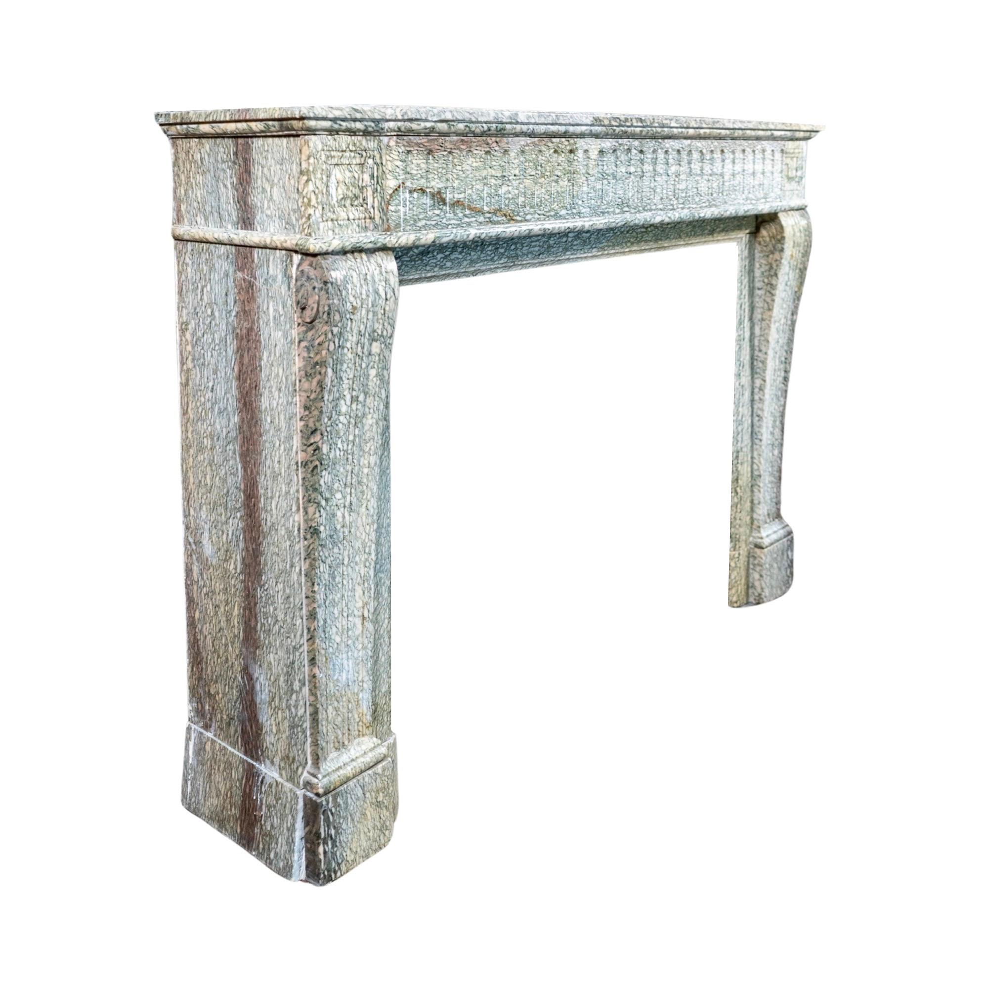 French Estours Green Marble Mantel For Sale 5