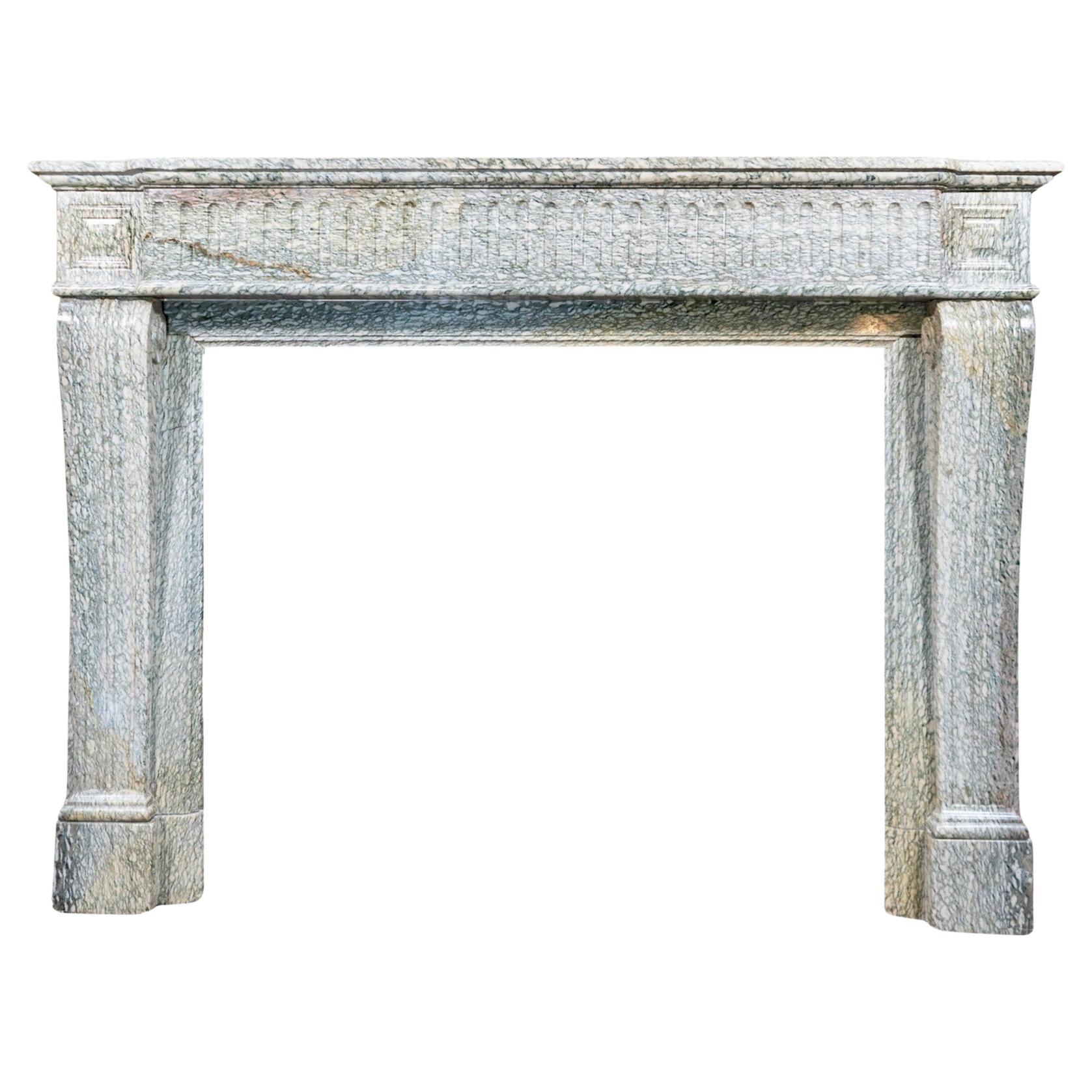 French Estours Green Marble Mantel For Sale