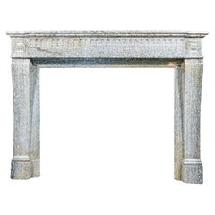 Antique French Estours Green Marble Mantel