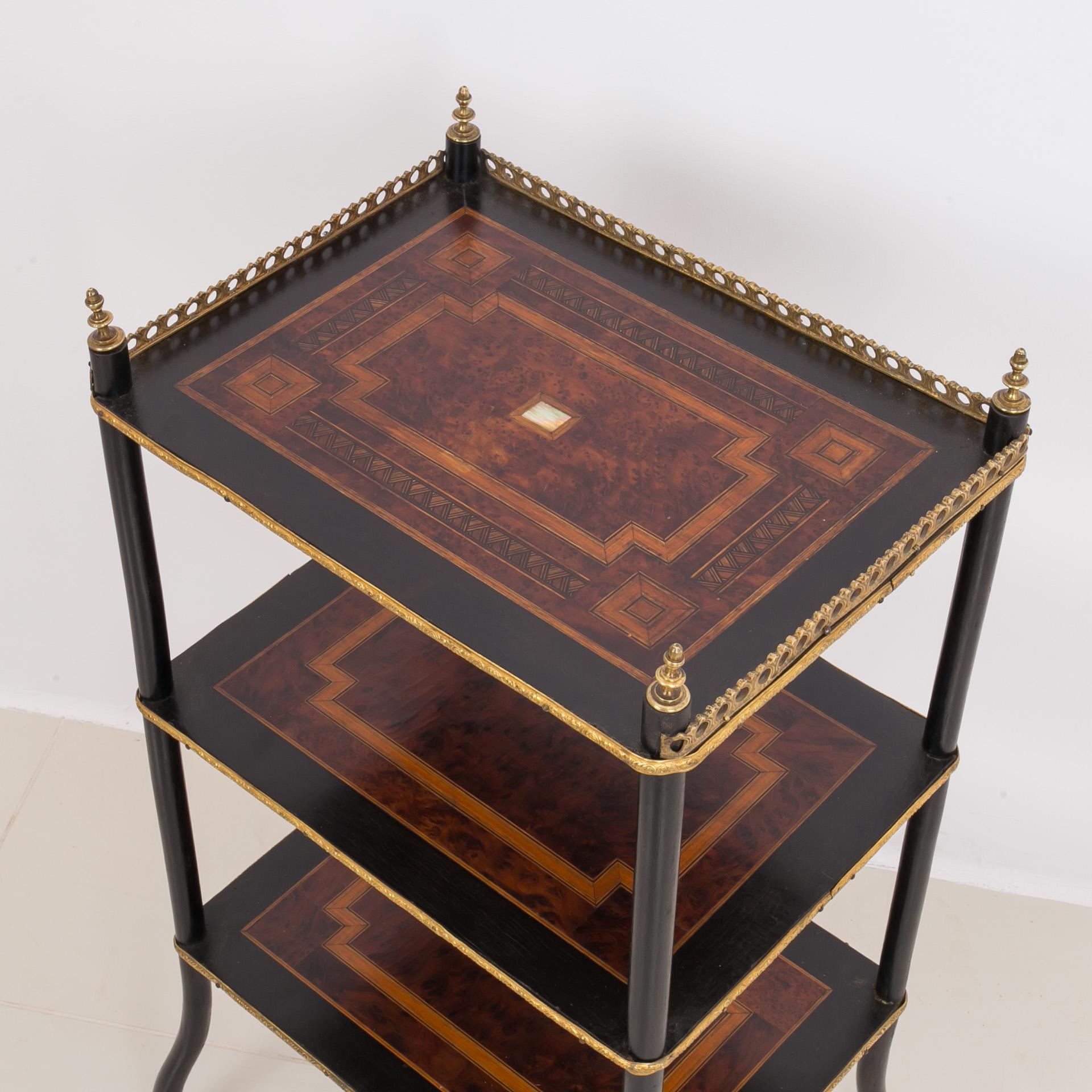 French Etagere, 19th Century, Original Marquetry For Sale 4