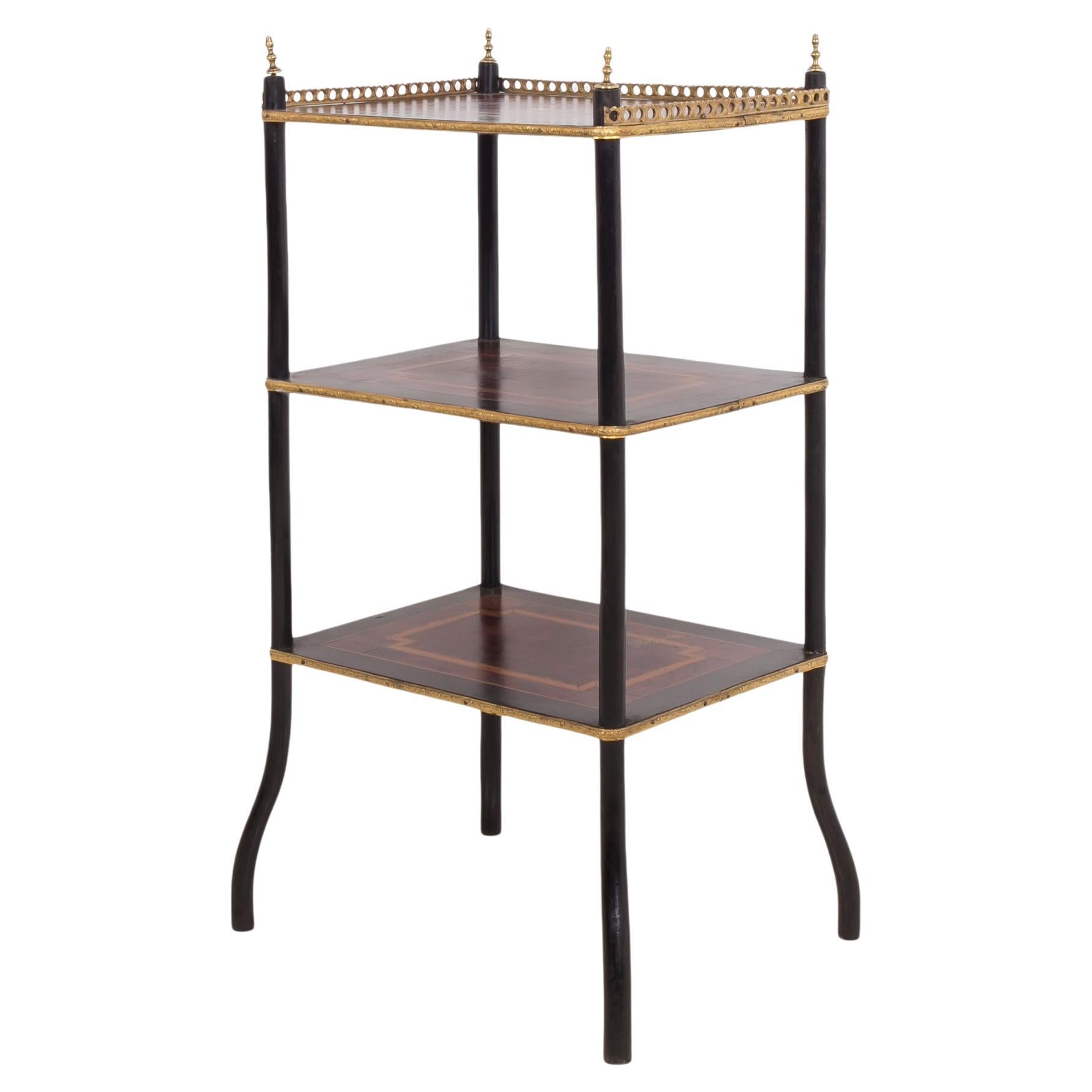 French Etagere, 19th Century, Original Marquetry For Sale