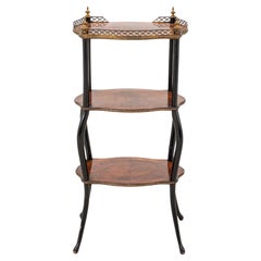 Französisch Etagere Antike Beistelltisch circa 1900 Amboyna