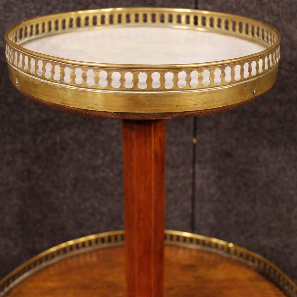 Mid-20th Century French Étagère in Carved Wood with Marble Top from 20th Century