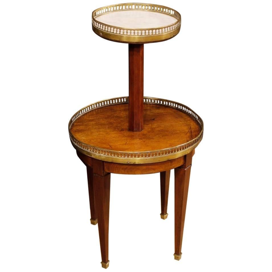 French Étagère in Carved Wood with Marble Top from 20th Century