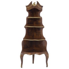 French Étagère in Walnut Wood of the Early 1900s in the Style of Louis XV