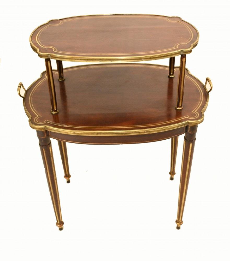Late 19th Century French Etagere Tiered Side Tables, Empire Antique Table, 1890 For Sale