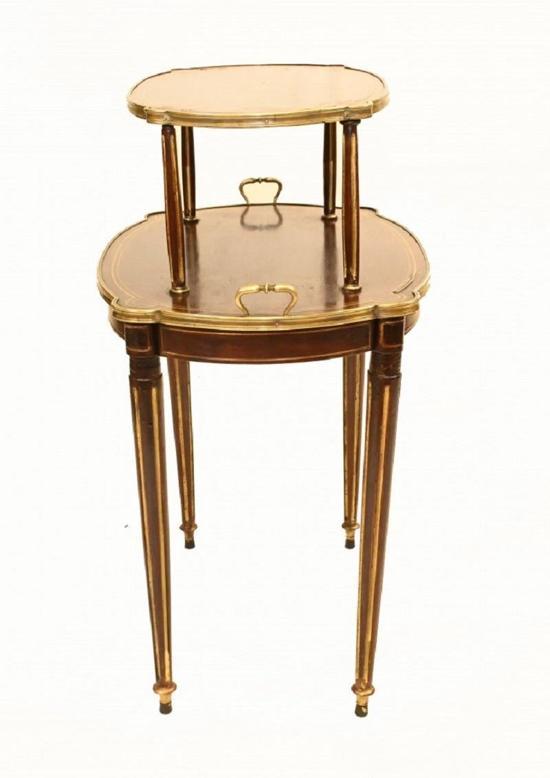 Wood French Etagere Tiered Side Tables, Empire Antique Table, 1890 For Sale