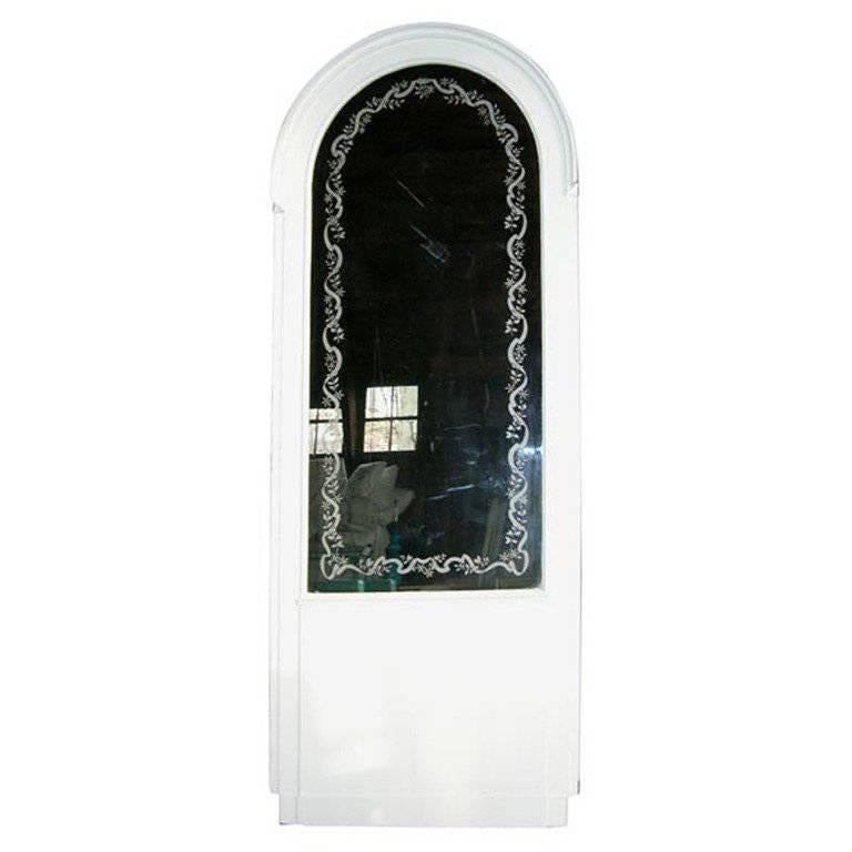 French Etched Arched Mirror For Sale