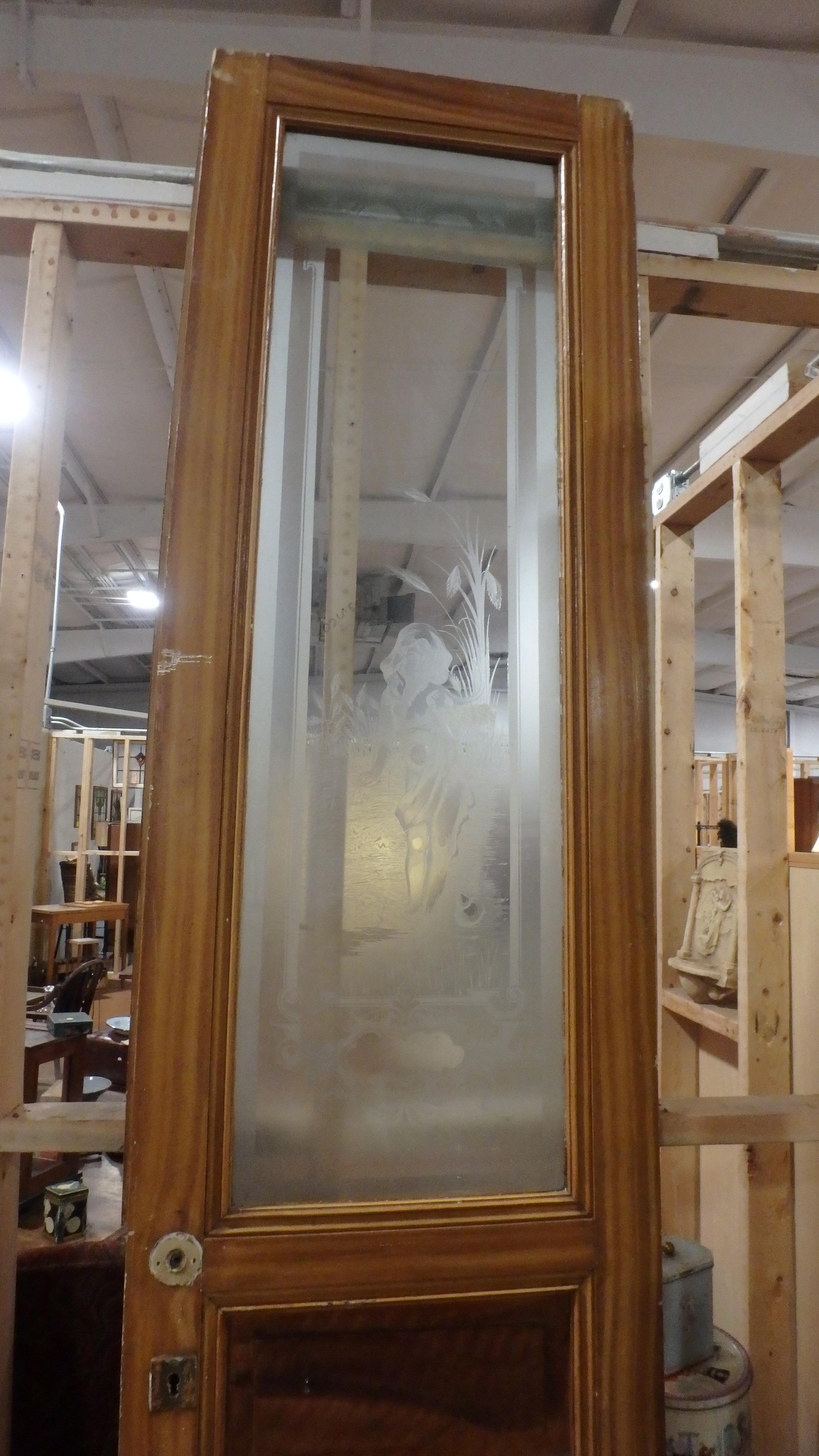 French Provincial French Etched Glass Doors For Sale