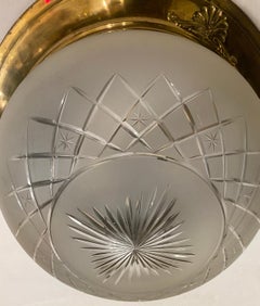 French Etched Glass Flush Mount