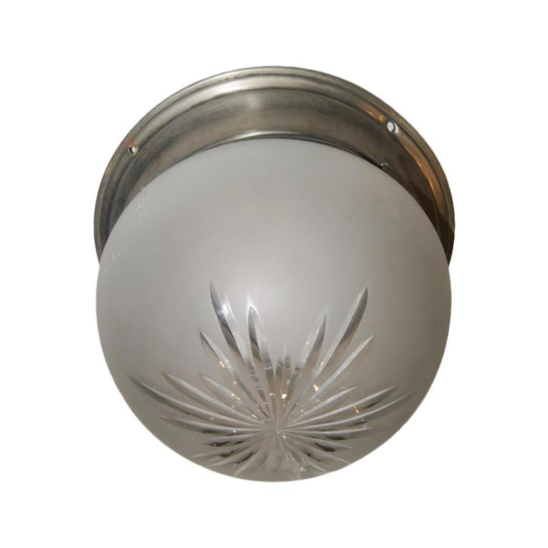 French Etched Glass Light Fixture